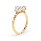 Goldsmiths 18ct Yellow Gold 2.16cttw Radiant and Trapezoid Cut Lab Grown Diamond 3 Stone Engagement Ring