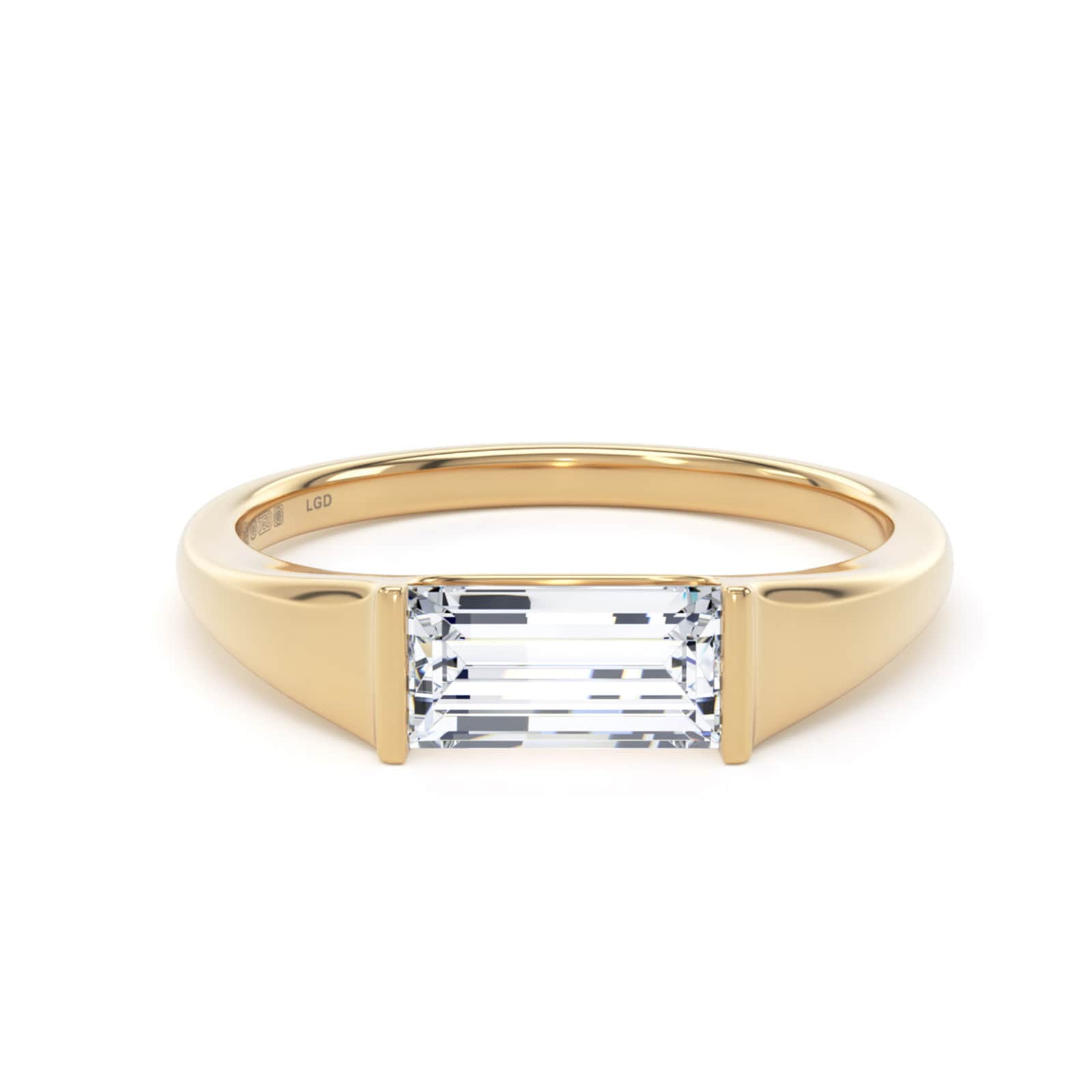 Goldsmiths 9ct Yellow Gold 1.00cttw Baguette Cut Lab Grown Diamond Tapered Ring Goldsmiths 9ct Yellow Gold 1.00cttw Baguette Cut Lab Grown Diamond Tapered Ring