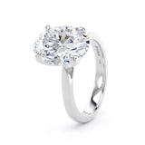 Goldsmiths Platinum 4.00cttw Oval Cut Lab Grown Diamond Solitaire Engagement Ring