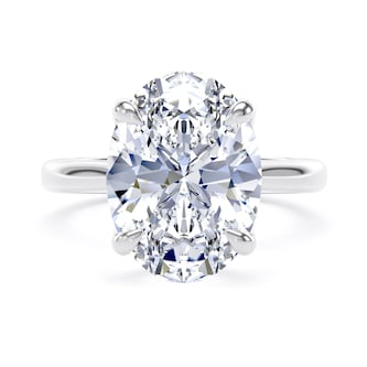 Goldsmiths Platinum 5.00cttw Oval Cut Lab Grown Diamond Solitaire Engagement Ring