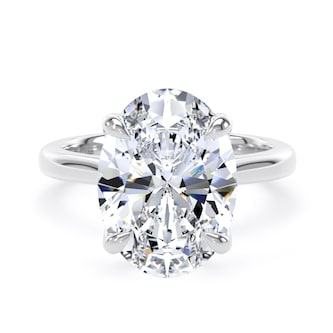 Goldsmiths Platinum 5.00cttw Oval Cut Lab Grown Diamond Solitaire Engagement Ring