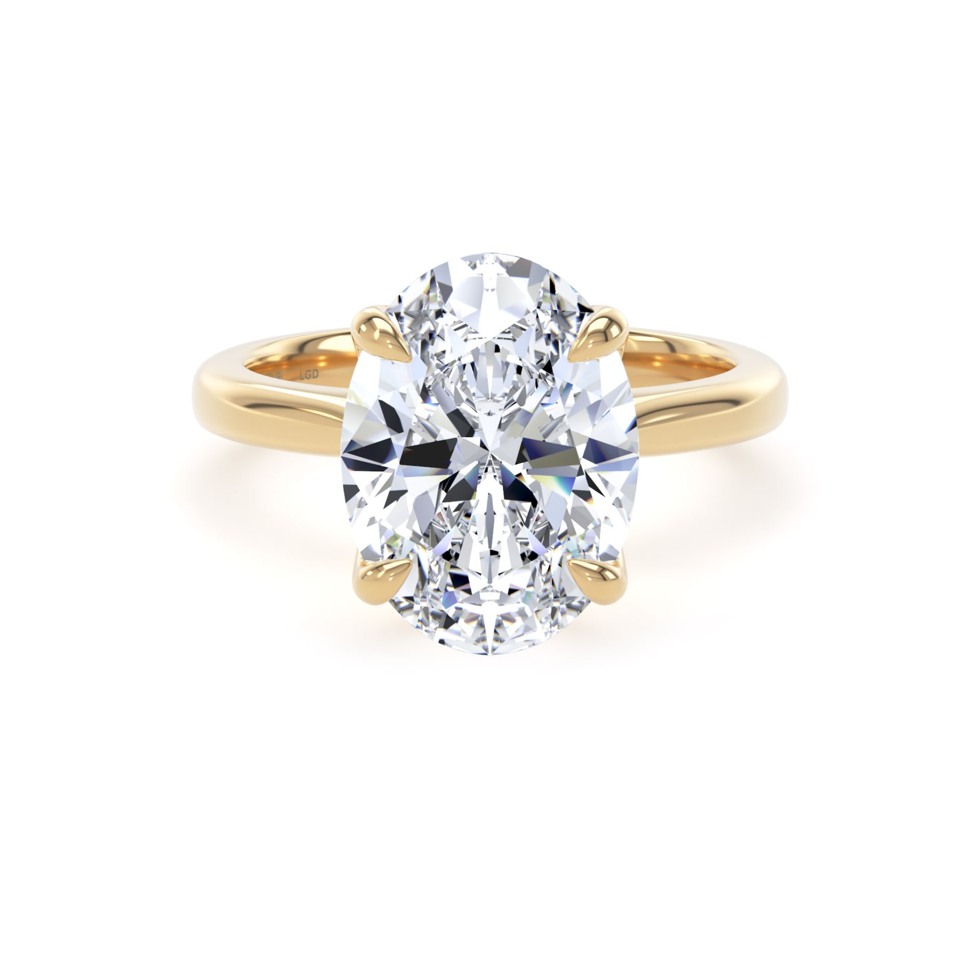 Goldsmiths 18ct Yellow Gold 4.00cttw Oval Cut Lab Grown Diamond Solitaire Engagement Ring Goldsmiths 18ct Yellow Gold 4.00cttw Oval Cut Lab Grown Diamond Solitaire Engagement Ring
