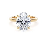 Goldsmiths 18ct Yellow Gold 4.00cttw Oval Cut Lab Grown Diamond Solitaire Engagement Ring