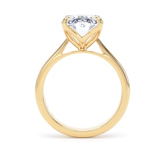 Goldsmiths 18ct Yellow Gold 4.00cttw Oval Cut Lab Grown Diamond Solitaire Engagement Ring