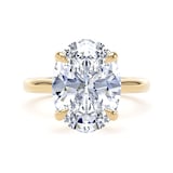 Goldsmiths 18ct Yellow Gold 5.00cttw Oval Cut Lab Grown Diamond Solitaire Engagement Ring - Ring Size O