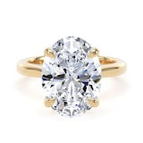 Goldsmiths 18ct Yellow Gold 5.00cttw Oval Cut Lab Grown Diamond Solitaire Engagement Ring - Ring Size O