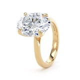 Goldsmiths 18ct Yellow Gold 5.00cttw Oval Cut Lab Grown Diamond Solitaire Engagement Ring - Ring Size O
