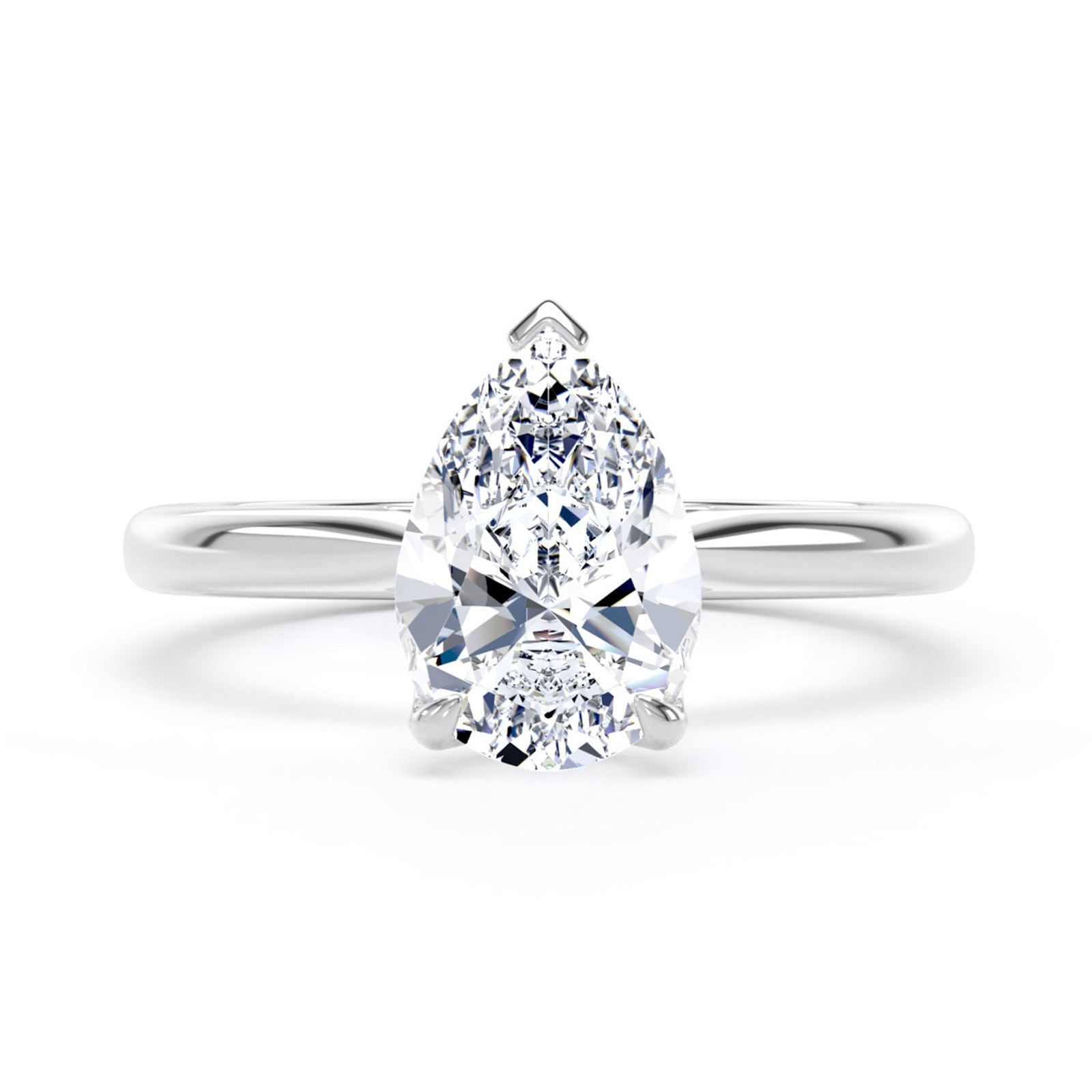 Goldsmiths Platinum 1.50cttw Pear Cut Lab Grown Diamond Solitaire Engagement Ring - Ring Size M