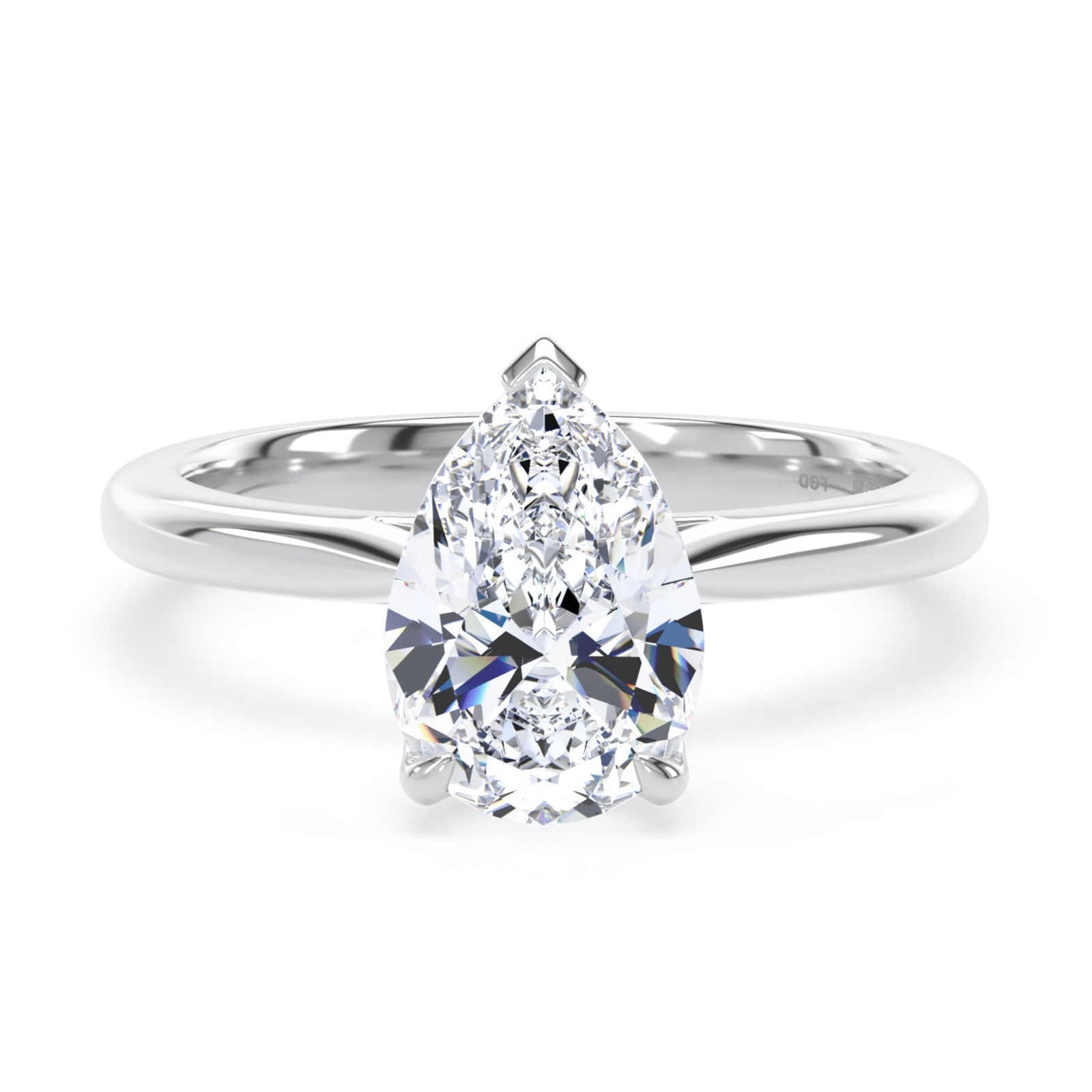 Goldsmiths Platinum 1.50cttw Pear Cut Lab Grown Diamond Solitaire Engagement Ring - Ring Size M