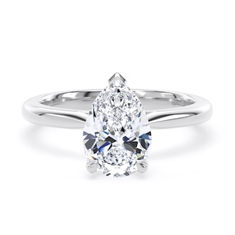 Goldsmiths Platinum 1.50cttw Pear Cut Lab Grown Diamond Solitaire Engagement Ring