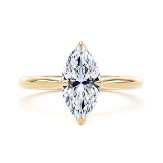 Goldsmiths 18ct Yellow Gold 1.50cttw Marquise Cut Lab Grown Diamond Solitaire Engagement Ring