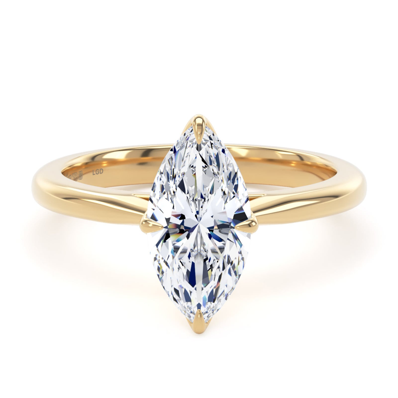 Goldsmiths 18ct Yellow Gold 1.50cttw Marquise Cut Lab Grown Diamond Solitaire Engagement Ring Goldsmiths 18ct Yellow Gold 1.50cttw Marquise Cut Lab Grown Diamond Solitaire Engagement Ring