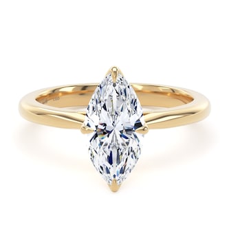 Goldsmiths 18ct Yellow Gold 1.50cttw Marquise Cut Lab Grown Diamond Solitaire Engagement Ring