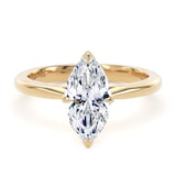 Goldsmiths 18ct Yellow Gold 1.50cttw Marquise Cut Lab Grown Diamond Solitaire Engagement Ring