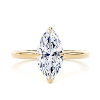 Goldsmiths 18ct Yellow Gold 2.00cttw Marquise Cut Lab Grown Diamond Solitaire Engagement Ring