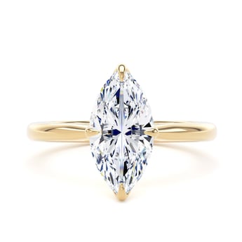18ct Yellow Gold 2.00cttw Marquise Cut Lab Grown Diamond Solitaire Engagement Ring