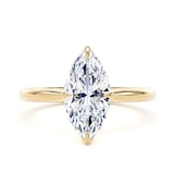 Goldsmiths 18ct Yellow Gold 2.00cttw Marquise Cut Lab Grown Diamond Solitaire Engagement Ring