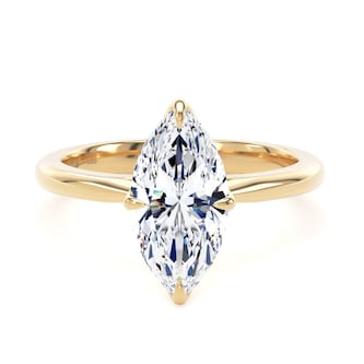 Goldsmiths 18ct Yellow Gold 2.00cttw Marquise Cut Lab Grown Diamond Solitaire Engagement Ring