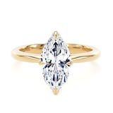 Goldsmiths 18ct Yellow Gold 2.00cttw Marquise Cut Lab Grown Diamond Solitaire Engagement Ring
