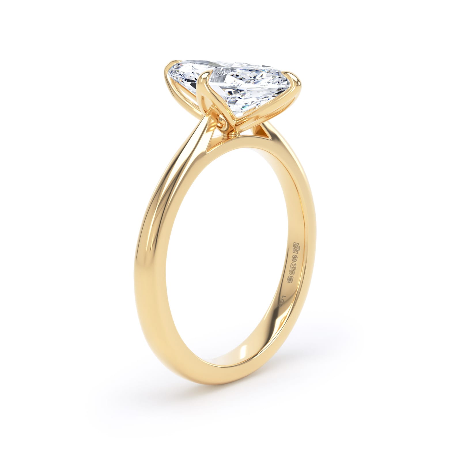 Goldsmiths 18ct Yellow Gold 2.00cttw Marquise Cut Lab Grown Diamond Solitaire Engagement Ring Goldsmiths 18ct Yellow Gold 2.00cttw Marquise Cut Lab Grown Diamond Solitaire Engagement Ring