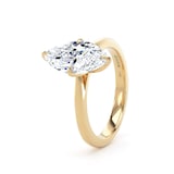 Goldsmiths 18ct Yellow Gold 2.00cttw Marquise Cut Lab Grown Diamond Solitaire Engagement Ring