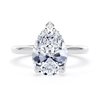 Goldsmiths Platinum 3.00cttw Pear Cut Lab Grown Diamond Solitaire Engagement Ring