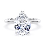 Goldsmiths Platinum 3.00cttw Pear Cut Lab Grown Diamond Solitaire Engagement Ring