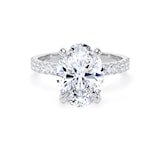 Goldsmiths Platinum 3.25cttw Oval Lab Grown Diamond Set Shoulder Solitaire Engagement Ring - Ring Size M.5