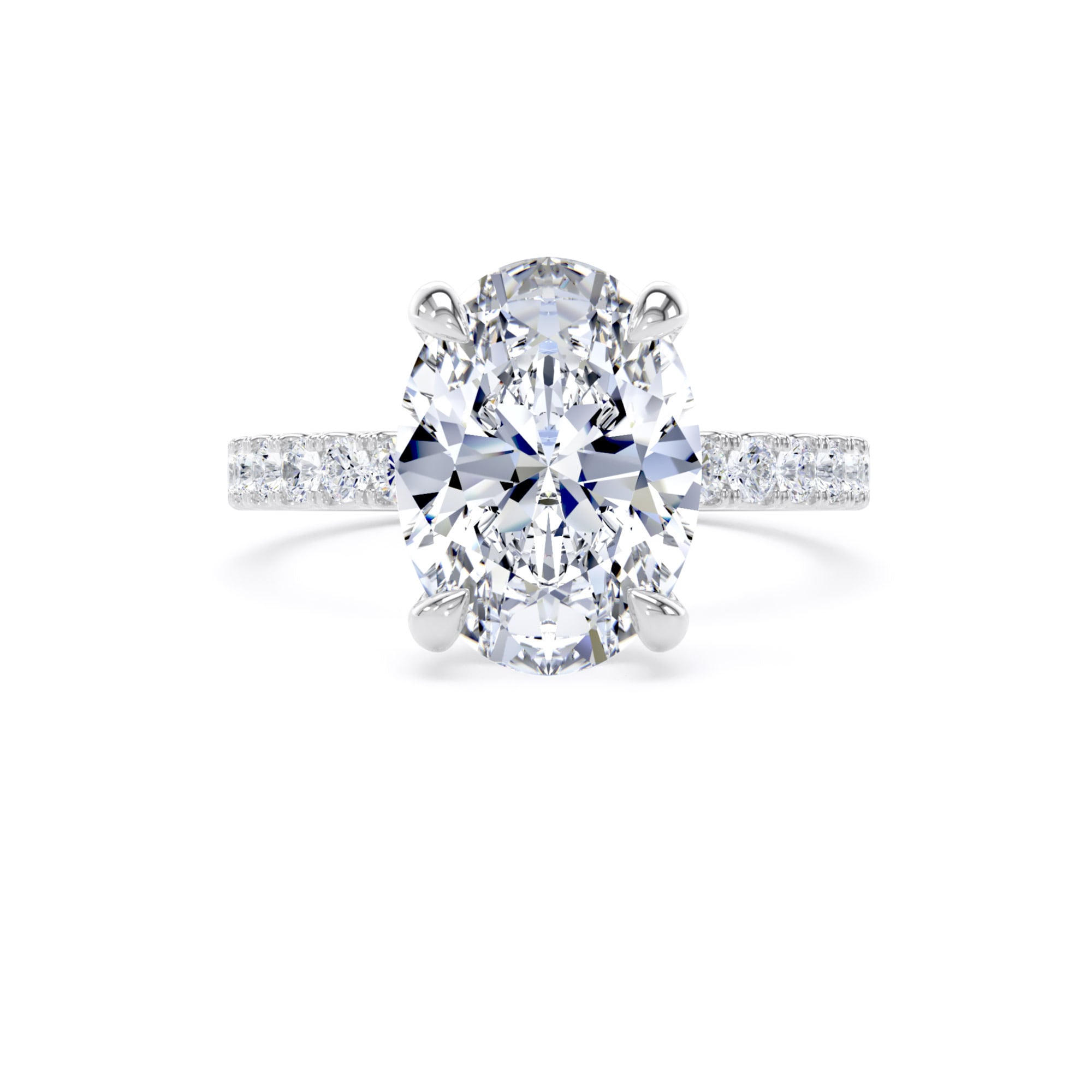 Goldsmiths Platinum 3.25cttw Oval Lab Grown Diamond Set Shoulder Solitaire Engagement Ring - Ring Size F Goldsmiths Platinum 3.25cttw Oval Lab Grown Diamond Set Shoulder Solitaire Engagement Ring - Ring Size F