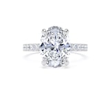 Goldsmiths Platinum 3.25cttw Oval Lab Grown Diamond Set Shoulder Solitaire Engagement Ring - Ring Size M.5