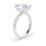Goldsmiths Platinum 3.25cttw Oval Lab Grown Diamond Set Shoulder Solitaire Engagement Ring - Ring Size M.5