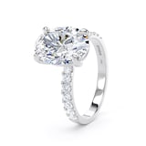 Goldsmiths Platinum 3.25cttw Oval Lab Grown Diamond Set Shoulder Solitaire Engagement Ring - Ring Size M.5