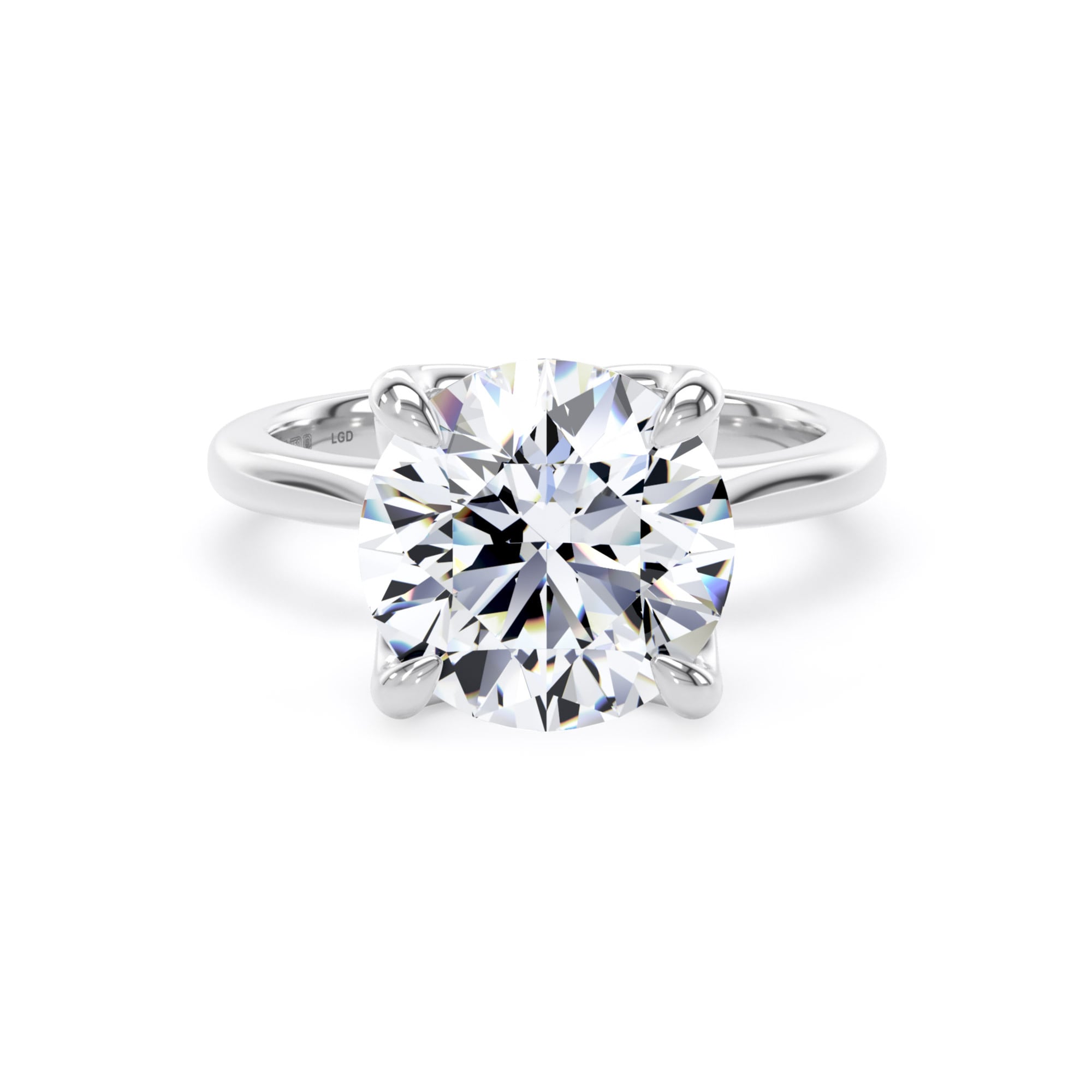 18ct White Gold 4.00cttw Brilliant Cut Lab Grown Diamond Solitaire Engagement Ring