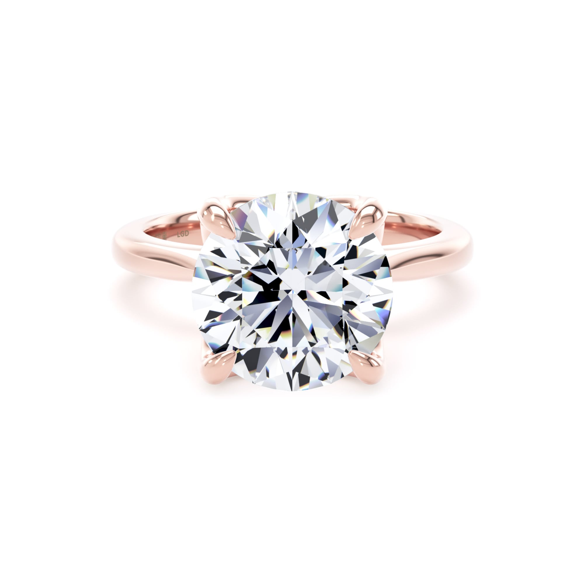 18ct Rose Gold 4.00cttw Brilliant Cut Lab Grown Diamond Solitaire Engagement Ring
