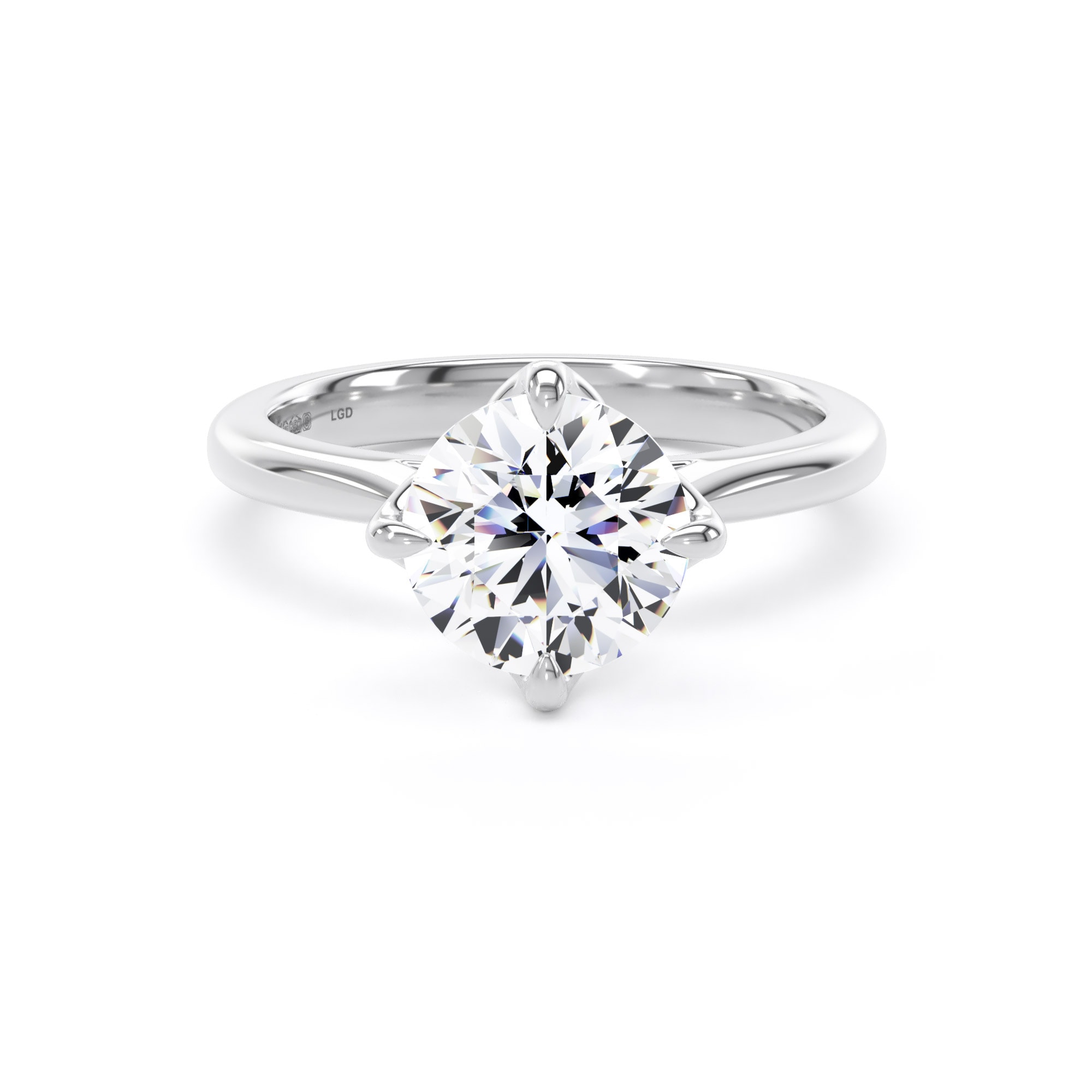Platinum 2.00cttw Compass Set Brilliant Cut Lab Grown Diamond Solitaire Engagement Ring