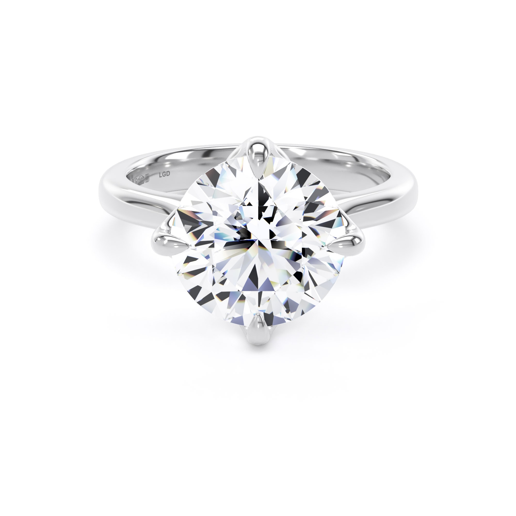 Platinum 4.00cttw Compass Set Brilliant Cut Lab Grown Diamond Solitaire Engagement Ring
