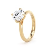 Goldsmiths 18ct Yellow Gold 2.00cttw Compass Set Brilliant Cut Lab Grown Diamond Solitaire Engagement Ring - Ring Size N