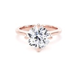 Goldsmiths 18ct Rose Gold 3.00cttw Compass Set Brilliant Cut Lab Grown Diamond Solitaire Engagement Ring - Ring Size X.5