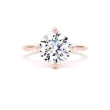 Goldsmiths 18ct Rose Gold 3.00cttw Compass Set Brilliant Cut Lab Grown Diamond Solitaire Engagement Ring - Ring Size X.5