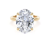 Goldsmiths 18ct Yellow Gold 7.00cttw Oval Cut Lab Grown Diamond Solitaire Engagement Ring - Ring Size P.5