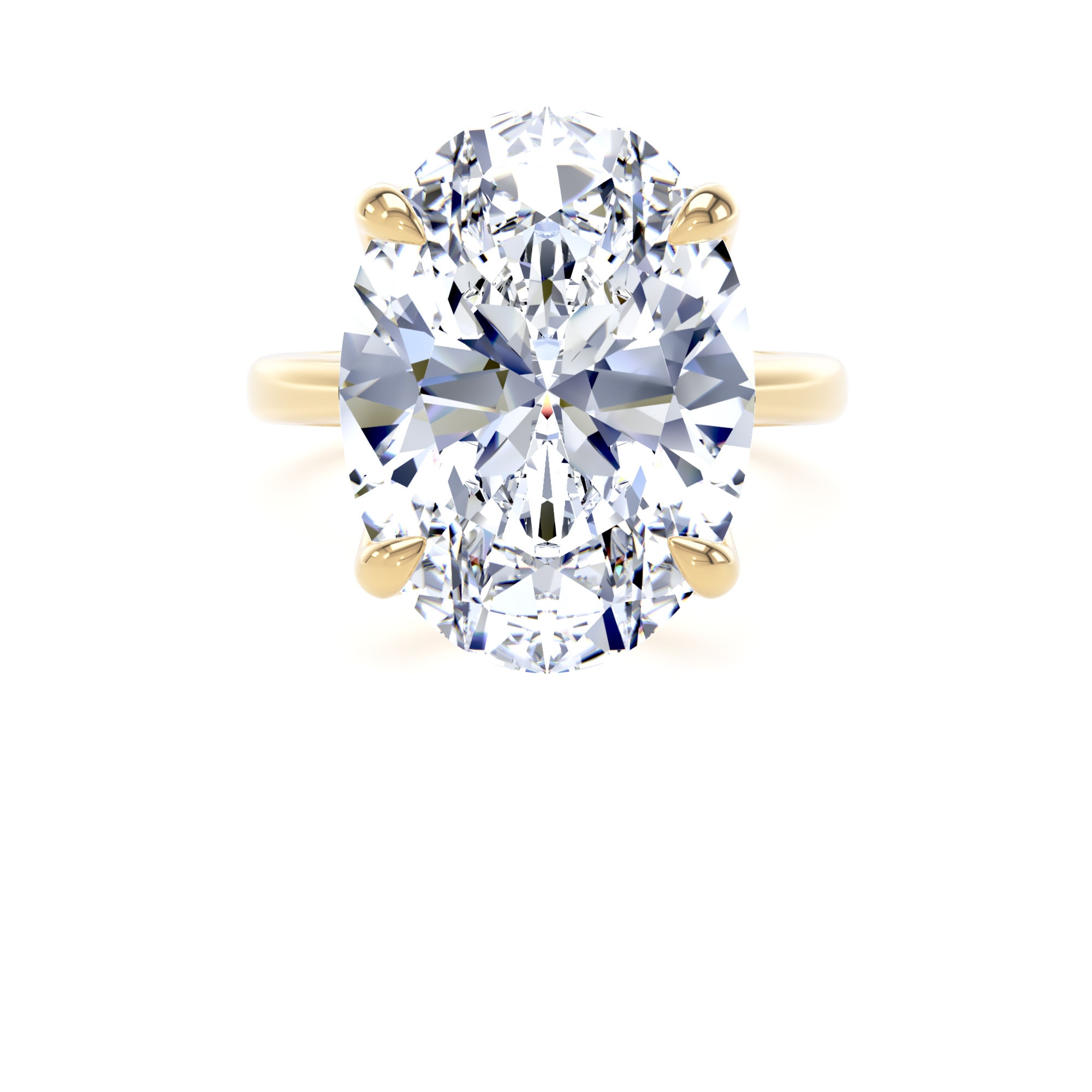 Goldsmiths 18ct Yellow Gold 10.00cttw Oval Cut Lab Grown Diamond Solitaire Engagement Ring - Ring Size T Goldsmiths 18ct Yellow Gold 10.00cttw Oval Cut Lab Grown Diamond Solitaire Engagement Ring - Ring Size T