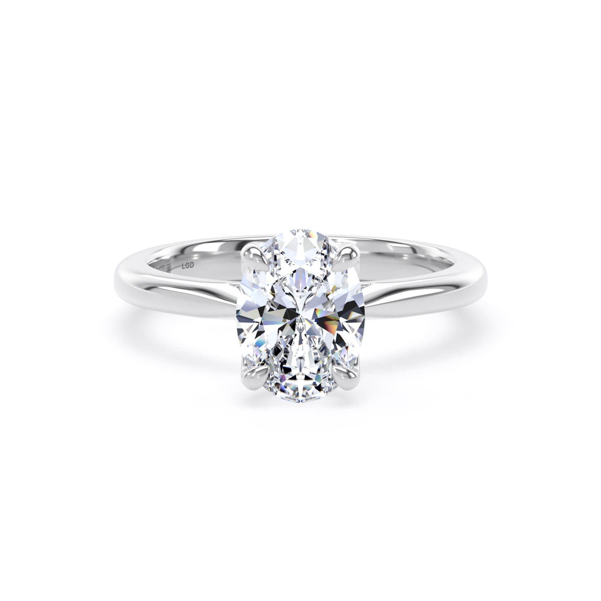 18ct White Gold 1.50cttw Oval Cut Lab Grown Diamond Solitaire Engagement Ring