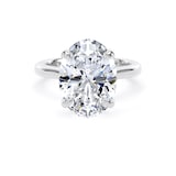 Goldsmiths 18ct White Gold 5.00cttw Oval Cut Lab Grown Diamond Solitaire Engagement Ring - Ring Size J.5