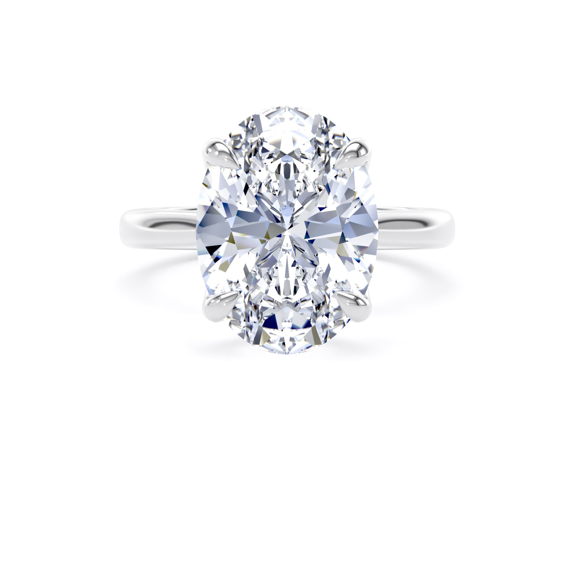 Goldsmiths 18ct White Gold 5.00cttw Oval Cut Lab Grown Diamond Solitaire Engagement Ring - Ring Size S.5 Goldsmiths 18ct White Gold 5.00cttw Oval Cut Lab Grown Diamond Solitaire Engagement Ring - Ring Size S.5