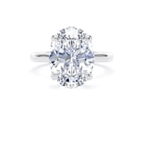 Goldsmiths 18ct White Gold 5.00cttw Oval Cut Lab Grown Diamond Solitaire Engagement Ring - Ring Size J.5
