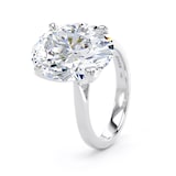 Goldsmiths 18ct White Gold 7.00cttw Oval Cut Lab Grown Diamond Solitaire Engagement Ring - Ring Size M