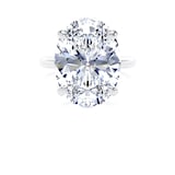 Goldsmiths 18ct White Gold 10.00cttw Oval Cut Lab Grown Diamond Solitaire Engagement Ring - Ring Size I