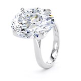 Goldsmiths 18ct White Gold 10.00cttw Oval Cut Lab Grown Diamond Solitaire Engagement Ring - Ring Size I