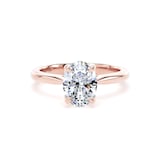 Goldsmiths 18ct Rose Gold 1.50cttw Oval Cut Lab Grown Diamond Solitaire Engagement Ring - Ring Size T