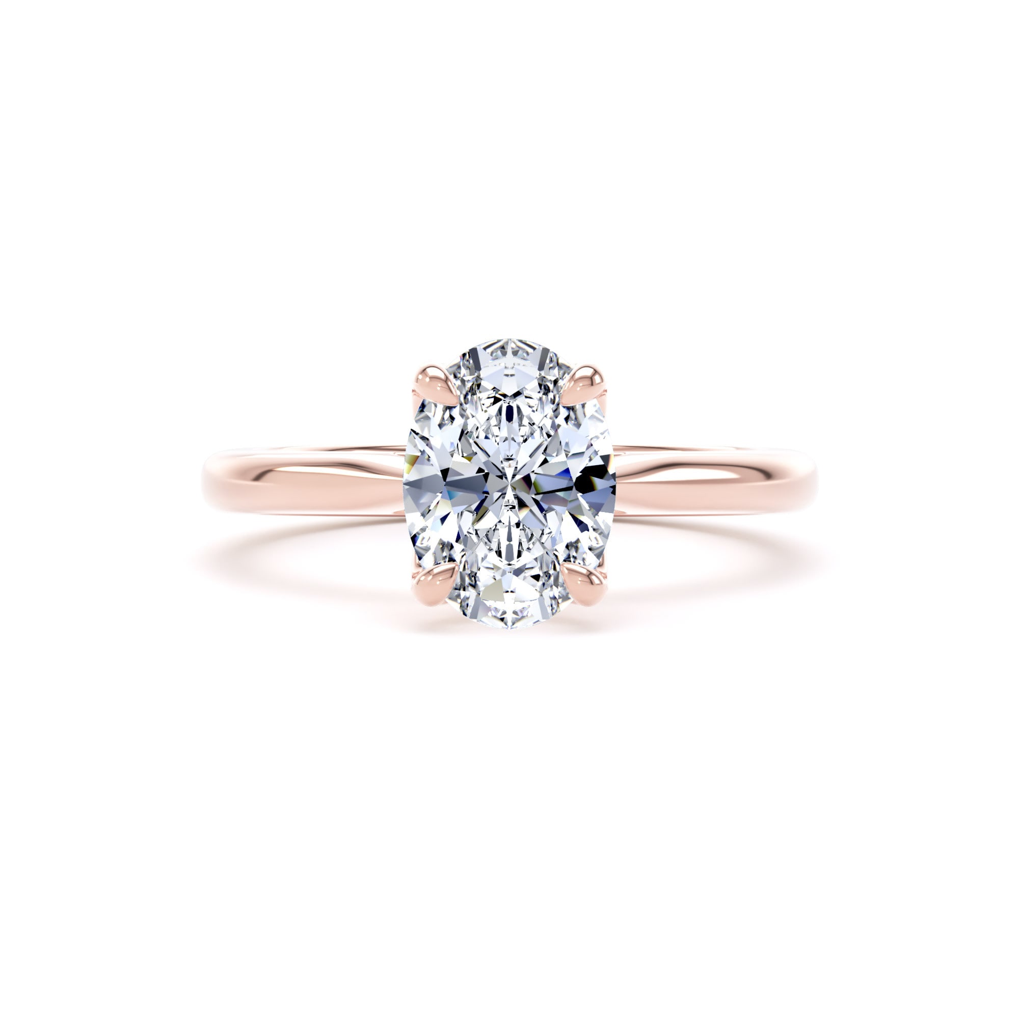 Goldsmiths 18ct Rose Gold 1.50cttw Oval Cut Lab Grown Diamond Solitaire Engagement Ring - Ring Size S Goldsmiths 18ct Rose Gold 1.50cttw Oval Cut Lab Grown Diamond Solitaire Engagement Ring - Ring Size S